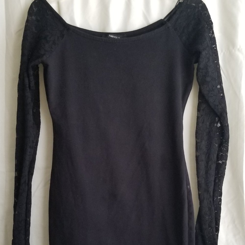 Forever 21 Black Lace Mini Dress Small